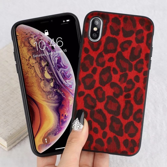 Red Leopard iPhone Case 8 Plus X XS XR Max - Picture 2 of 5